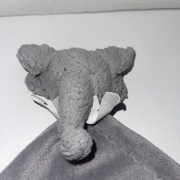 Pottery Barn Kids PBK Elephant Thumbie Security Blanket Lovey Plush Baby Gray - Picture 2 of 9